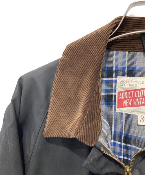ADDICT CLOTHES（アディクト クローズ）ADDICT CLOTHES (アディクト クローズ) モーターサイクルオイルドコート / OILED BMC COAT ブラック サイズ:36の古着・服飾アイテム