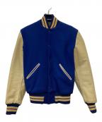 CATCH BALLキャッチボール）の古着「レザー切替スタジャン」｜ブルー