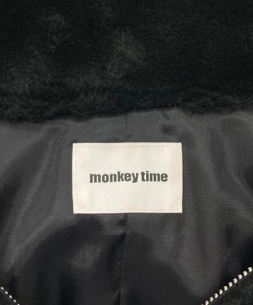 MONKEY TIME（モンキータイム）MONKEY TIME (モンキータイム) FAUX FUR ZIP BLSN / ファーライク スタンド ジップ ブルゾン ブラック サイズ:Sの古着・服飾アイテム