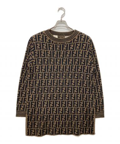 中古・古着通販】FENDI (フェンディ) ズッカ柄ウールニットワンピース