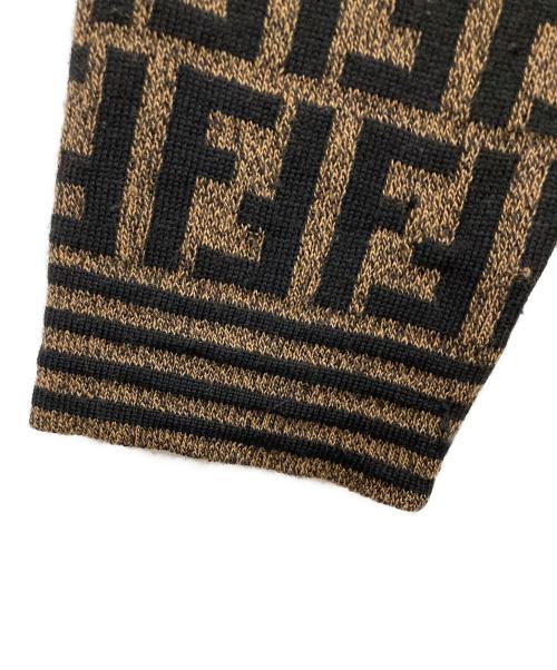 FENDI（フェンディ）FENDI (フェンディ) ズッカ柄ウールニットワンピース ブラウン×ブラック サイズ:-の古着・服飾アイテム