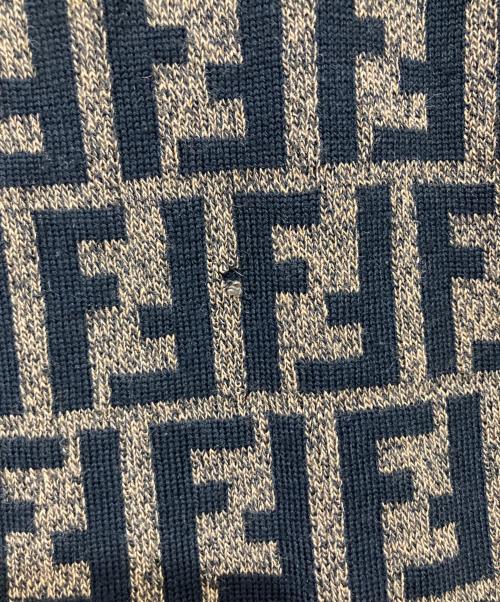 FENDI（フェンディ）FENDI (フェンディ) ズッカ柄ウールニットワンピース ブラウン×ブラック サイズ:-の古着・服飾アイテム