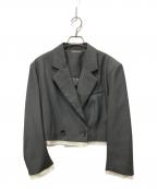 Sea Room lynnシールームリン）の古着「レイヤードショートテーラードジャケット」｜グレー