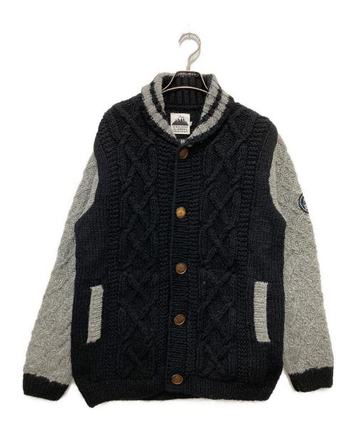CAMBIO（カンビオ）CAMBIO (カンビオ) HIMALAYAN CLIMBERS HAND-KNIT ブラック×グレー サイズ:LLの古着・服飾アイテム