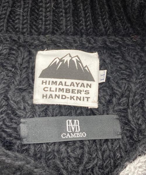 CAMBIO（カンビオ）CAMBIO (カンビオ) HIMALAYAN CLIMBERS HAND-KNIT ブラック×グレー サイズ:LLの古着・服飾アイテム