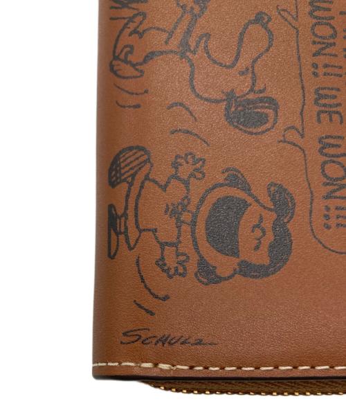 COACH（コーチ）COACH (コーチ) スモール ジップ アラウンド カード ケース・ニュースペーパー プリント ブラウン サイズ:実寸サイズをご参照くださいの古着・服飾アイテム