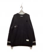 NEIGHBORHOODネイバーフッド）の古着「SAVAGE CREWNECK SWEATER / サベージクルーネックニット」｜ブラック
