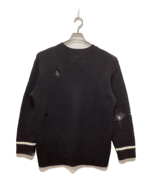 NEIGHBORHOOD（ネイバーフッド）NEIGHBORHOOD (ネイバーフッド) SAVAGE CREWNECK SWEATER / サベージクルーネックニット ブラック サイズ:Lの古着・服飾アイテム