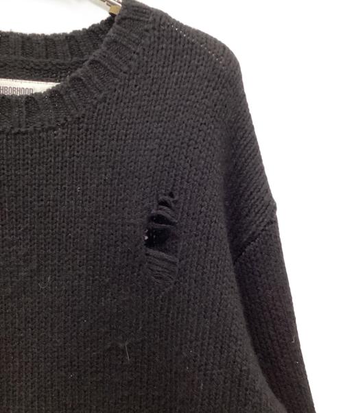 NEIGHBORHOOD（ネイバーフッド）NEIGHBORHOOD (ネイバーフッド) SAVAGE CREWNECK SWEATER / サベージクルーネックニット ブラック サイズ:Lの古着・服飾アイテム