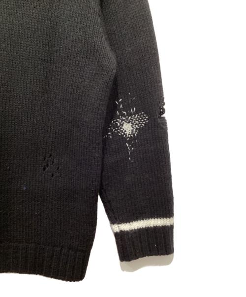 NEIGHBORHOOD（ネイバーフッド）NEIGHBORHOOD (ネイバーフッド) SAVAGE CREWNECK SWEATER / サベージクルーネックニット ブラック サイズ:Lの古着・服飾アイテム