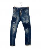 DSQUARED2ディースクエアード）の古着「Dark Reveal Wash Sexy Twist Jeans」｜インディゴ