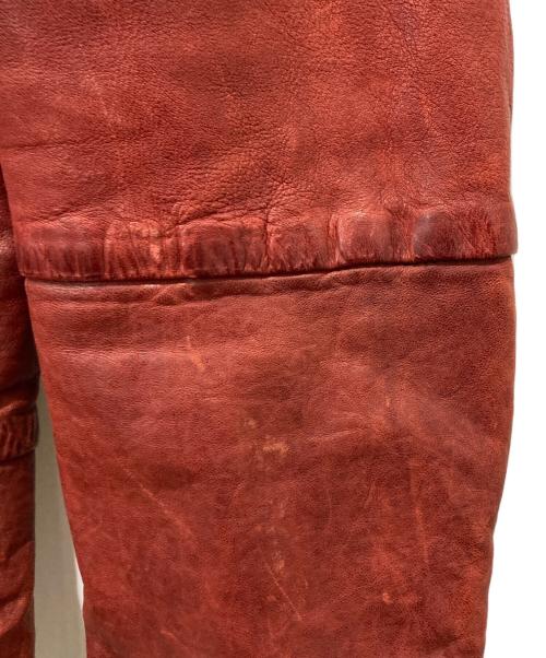 DIESEL（ディーゼル）DIESEL (ディーゼル) シワ加工ラムレザージャケット レッド サイズ:Sの古着・服飾アイテム