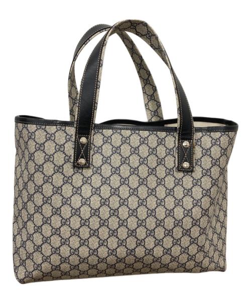 GUCCI（グッチ）GUCCI (グッチ) シェリーラインPVCトートバッグ ネイビーの古着・服飾アイテム