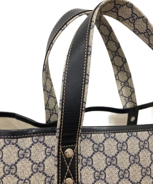 GUCCI（グッチ）GUCCI (グッチ) シェリーラインPVCトートバッグ ネイビーの古着・服飾アイテム