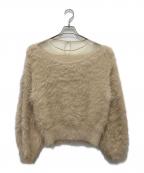 Nobleノーブル）の古着「シアーコンビ フェザーニット」｜ベージュ