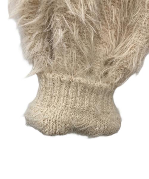 Noble（ノーブル）Noble (ノーブル) シアーコンビ フェザーニット ベージュ サイズ:FREEの古着・服飾アイテム