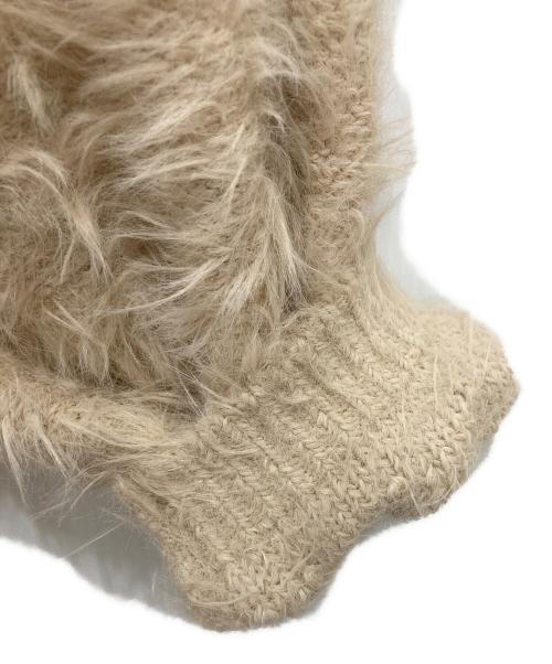 Noble（ノーブル）Noble (ノーブル) シアーコンビ フェザーニット ベージュ サイズ:FREEの古着・服飾アイテム