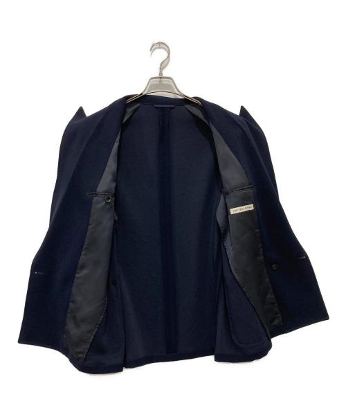 UNITED ARROWS（ユナイテッドアローズ）UNITED ARROWS (ユナイテッドアローズ) オーディナリー ポリエステル/クレープ 4ボタン ダブルジャケット ― ネイビー サイズ:Mの古着・服飾アイテム