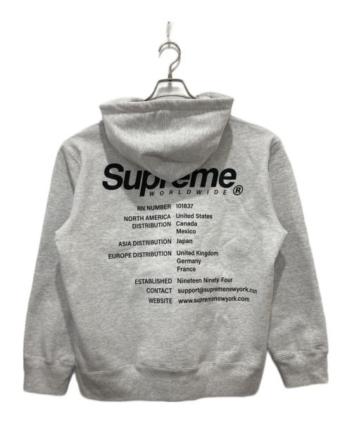 SUPREME（シュプリーム）SUPREME (シュプリーム) WORLDWIDE HOODED SWEATSHIRT 23SS グレー サイズ:Mの古着・服飾アイテム
