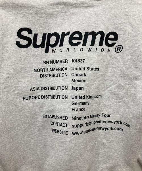 SUPREME（シュプリーム）SUPREME (シュプリーム) WORLDWIDE HOODED SWEATSHIRT 23SS グレー サイズ:Mの古着・服飾アイテム
