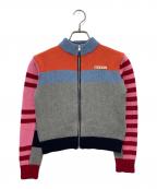 MARNIマルニ）の古着「カシミアブレンドワンポイントブランドロゴジップアップニット」｜マルチカラー