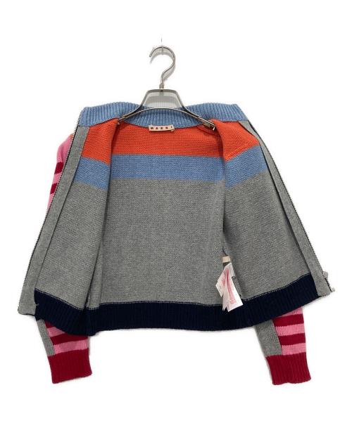 MARNI（マルニ）MARNI (マルニ) カシミアブレンドワンポイントブランドロゴジップアップニット マルチカラー サイズ:10の古着・服飾アイテム