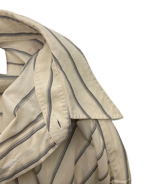 STUDIO NICHOLSON（スタジオ ニコルソン）STUDIO NICHOLSON (スタジオ ニコルソン) ストライプシャツ ベージュ サイズ:Mの古着・服飾アイテム