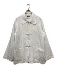 WARDER（ワーダー）の古着「LINEN PIGMENT CHINESE JACKET」｜ホワイト