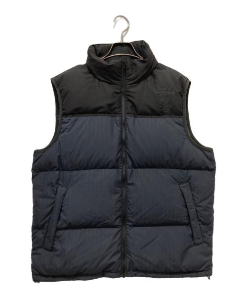 stussy（ステューシー）stussy (ステューシー) ワールドタグ ダウンベスト / OLD STUSSY ダウンベスト ブラック サイズ:Lの古着・服飾アイテム