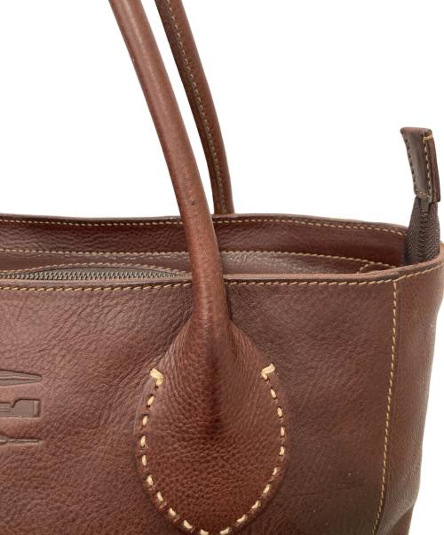 genten（ゲンテン）genten (ゲンテン) レザートートバッグ ブラウンの古着・服飾アイテム