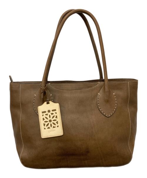 genten（ゲンテン）genten (ゲンテン) レザートートバッグ ブラウンの古着・服飾アイテム