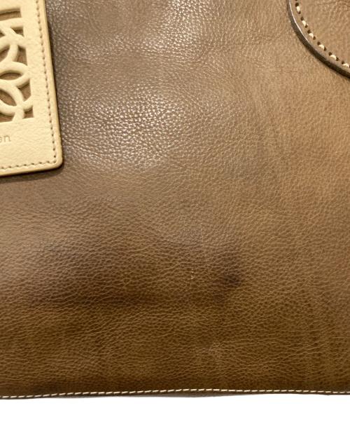 genten（ゲンテン）genten (ゲンテン) レザートートバッグ ブラウンの古着・服飾アイテム