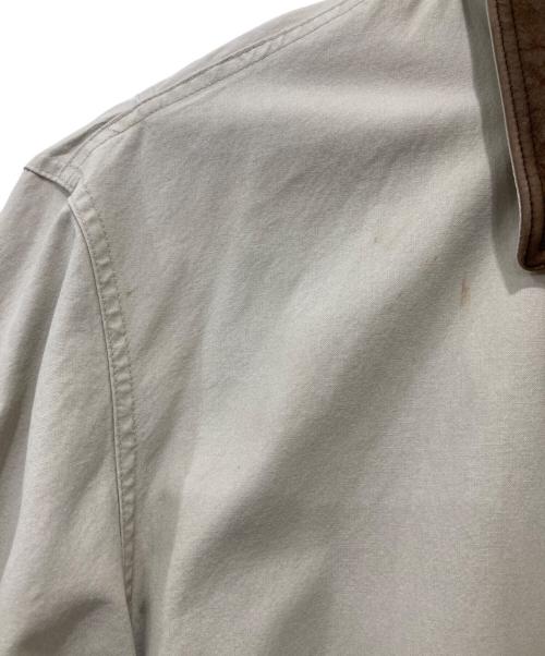 L.L.Bean（エルエルビーン）L.L.Bean (エルエルビーン) レザー切替カバーオール ホワイト×ブラウン サイズ:XLの古着・服飾アイテム