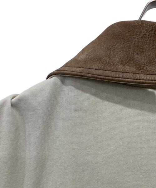 L.L.Bean（エルエルビーン）L.L.Bean (エルエルビーン) レザー切替カバーオール ホワイト×ブラウン サイズ:XLの古着・服飾アイテム