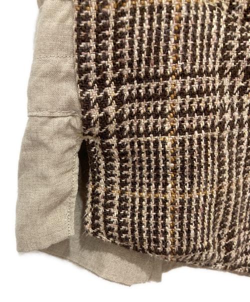 45R（フォーティファイブ・アール）45R (フォーティファイブ・アール) 綿麻ツイードのダブルベスト ブラウン サイズ:2の古着・服飾アイテム