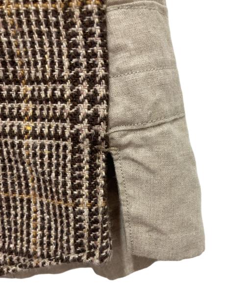 45R（フォーティファイブ・アール）45R (フォーティファイブ・アール) 綿麻ツイードのダブルベスト ブラウン サイズ:2の古着・服飾アイテム