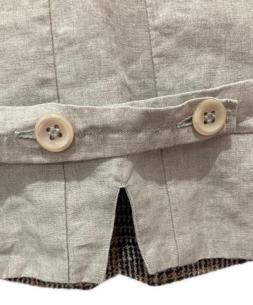 45R（フォーティファイブ・アール）45R (フォーティファイブ・アール) 綿麻ツイードのダブルベスト ブラウン サイズ:2の古着・服飾アイテム