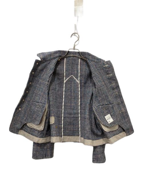 45R（フォーティファイブ・アール）45R (フォーティファイブ・アール) 綿麻ツイードのアニーシングルジャケット ネイビー サイズ:2の古着・服飾アイテム