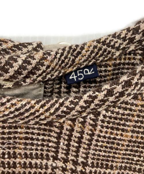 45R（フォーティファイブ・アール）45R (フォーティファイブ・アール) 綿麻ツイードのまるパフブラウス ブラウン サイズ:2の古着・服飾アイテム