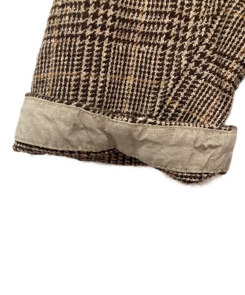 45R（フォーティファイブ・アール）45R (フォーティファイブ・アール) 綿麻ツイードのまるパフブラウス ブラウン サイズ:2の古着・服飾アイテム