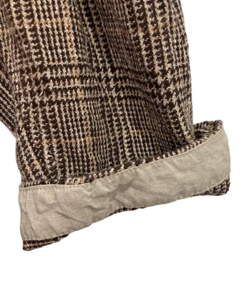 45R（フォーティファイブ・アール）45R (フォーティファイブ・アール) 綿麻ツイードのまるパフブラウス ブラウン サイズ:2の古着・服飾アイテム