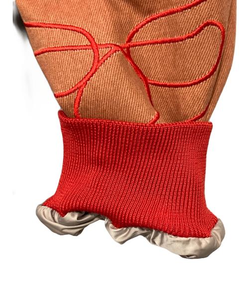 JH Design（ジェイエイチデザイン）JH Design (ジェイエイチデザイン) Bettyデザインレーシングジャケット グレー×ブラウン サイズ:Lの古着・服飾アイテム