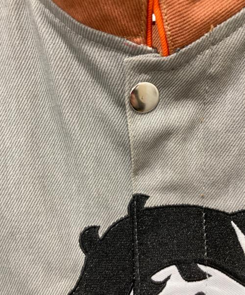 JH Design（ジェイエイチデザイン）JH Design (ジェイエイチデザイン) Bettyデザインレーシングジャケット グレー×ブラウン サイズ:Lの古着・服飾アイテム