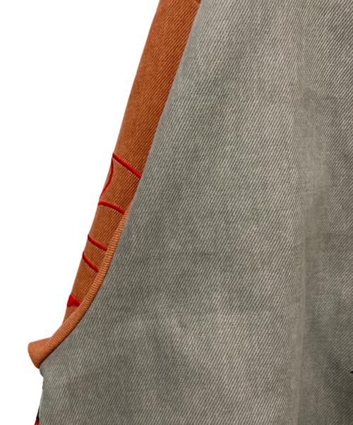 JH Design（ジェイエイチデザイン）JH Design (ジェイエイチデザイン) Bettyデザインレーシングジャケット グレー×ブラウン サイズ:Lの古着・服飾アイテム