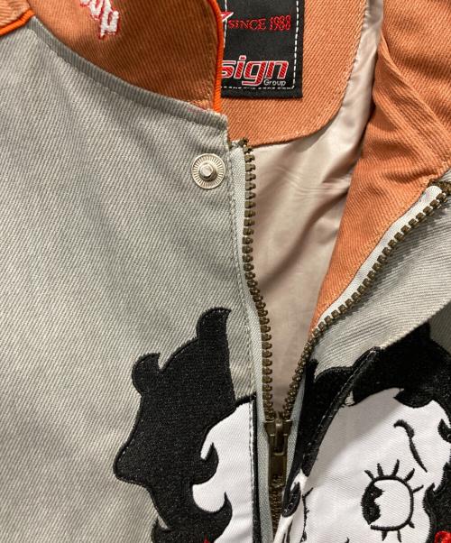 JH Design（ジェイエイチデザイン）JH Design (ジェイエイチデザイン) Bettyデザインレーシングジャケット グレー×ブラウン サイズ:Lの古着・服飾アイテム