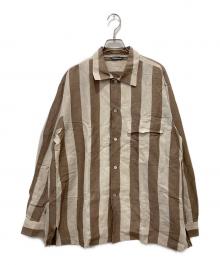 ISSEY MIYAKE MEN（イッセイミヤケメン）の古着「80’s長袖ストライプシャツ」｜ブラウン×ベージュ
