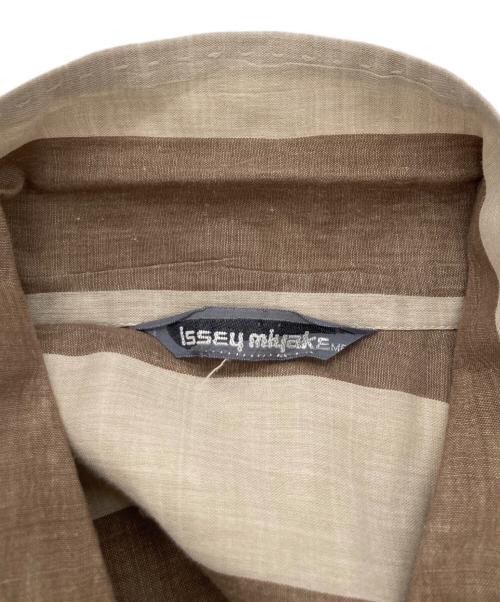 ISSEY MIYAKE MEN（イッセイミヤケメン）ISSEY MIYAKE MEN (イッセイミヤケメン) 80’s長袖ストライプシャツ ブラウン×ベージュ サイズ:不明の古着・服飾アイテム