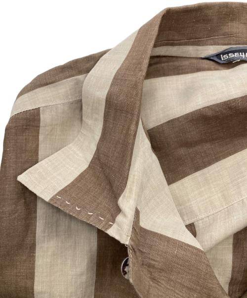 ISSEY MIYAKE MEN（イッセイミヤケメン）ISSEY MIYAKE MEN (イッセイミヤケメン) 80’s長袖ストライプシャツ ブラウン×ベージュ サイズ:不明の古着・服飾アイテム