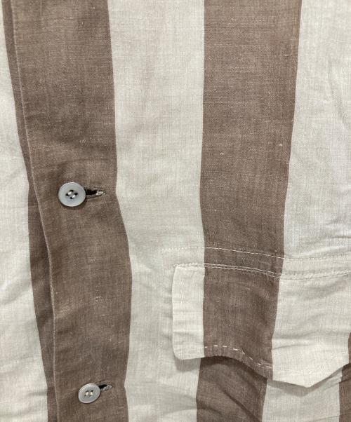 ISSEY MIYAKE MEN（イッセイミヤケメン）ISSEY MIYAKE MEN (イッセイミヤケメン) 80’s長袖ストライプシャツ ブラウン×ベージュ サイズ:不明の古着・服飾アイテム