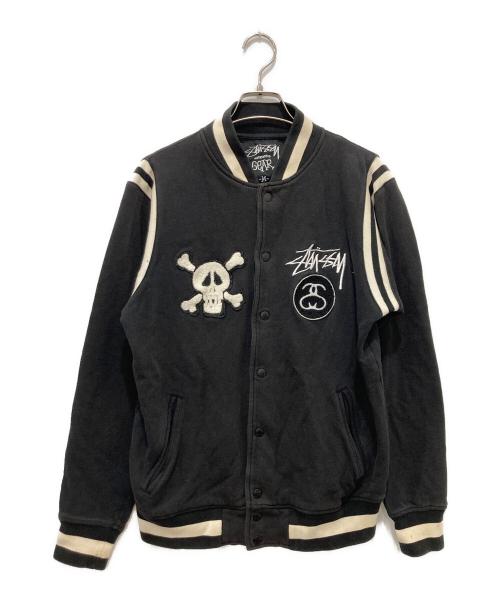 stussy（ステューシー）stussy (ステューシー) クロスボーンスカルスタジャン ブラック サイズ:Mの古着・服飾アイテム